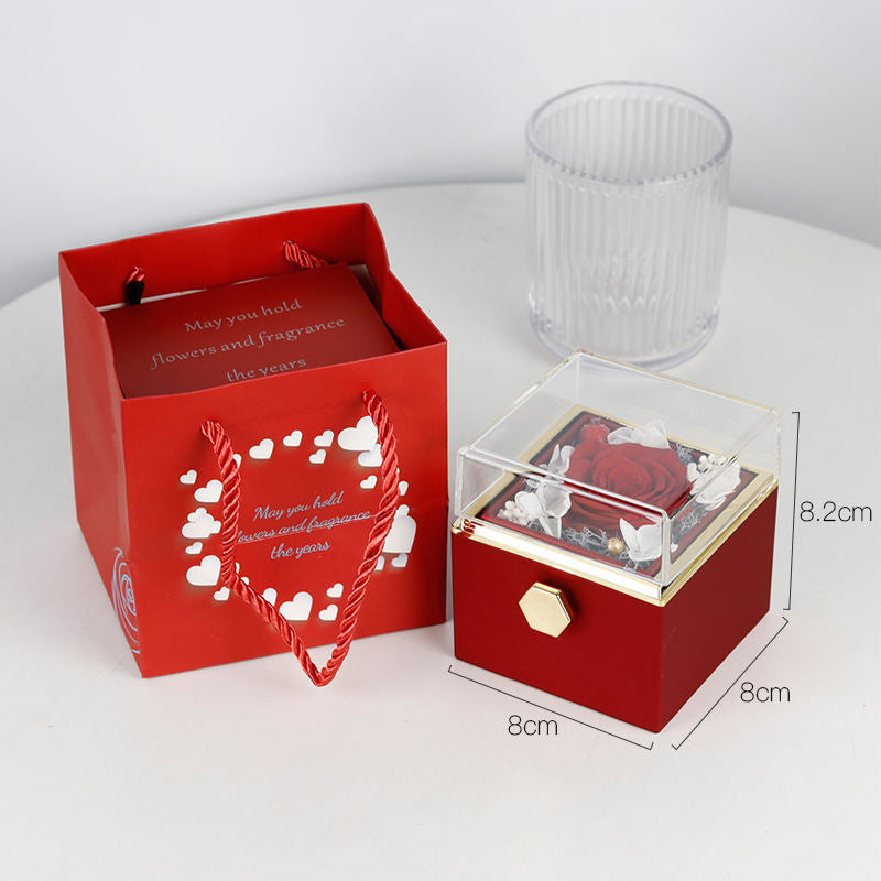 Romantic Surprise: Eternal Rose Jewelry Gift Box