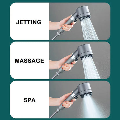 High Pressure 3-Mode Filter Shower Head with Massage Brush