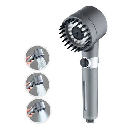 High Pressure 3-Mode Filter Shower Head with Massage Brush