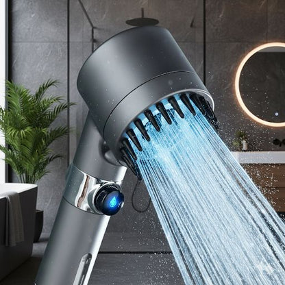 High Pressure 3-Mode Filter Shower Head with Massage Brush